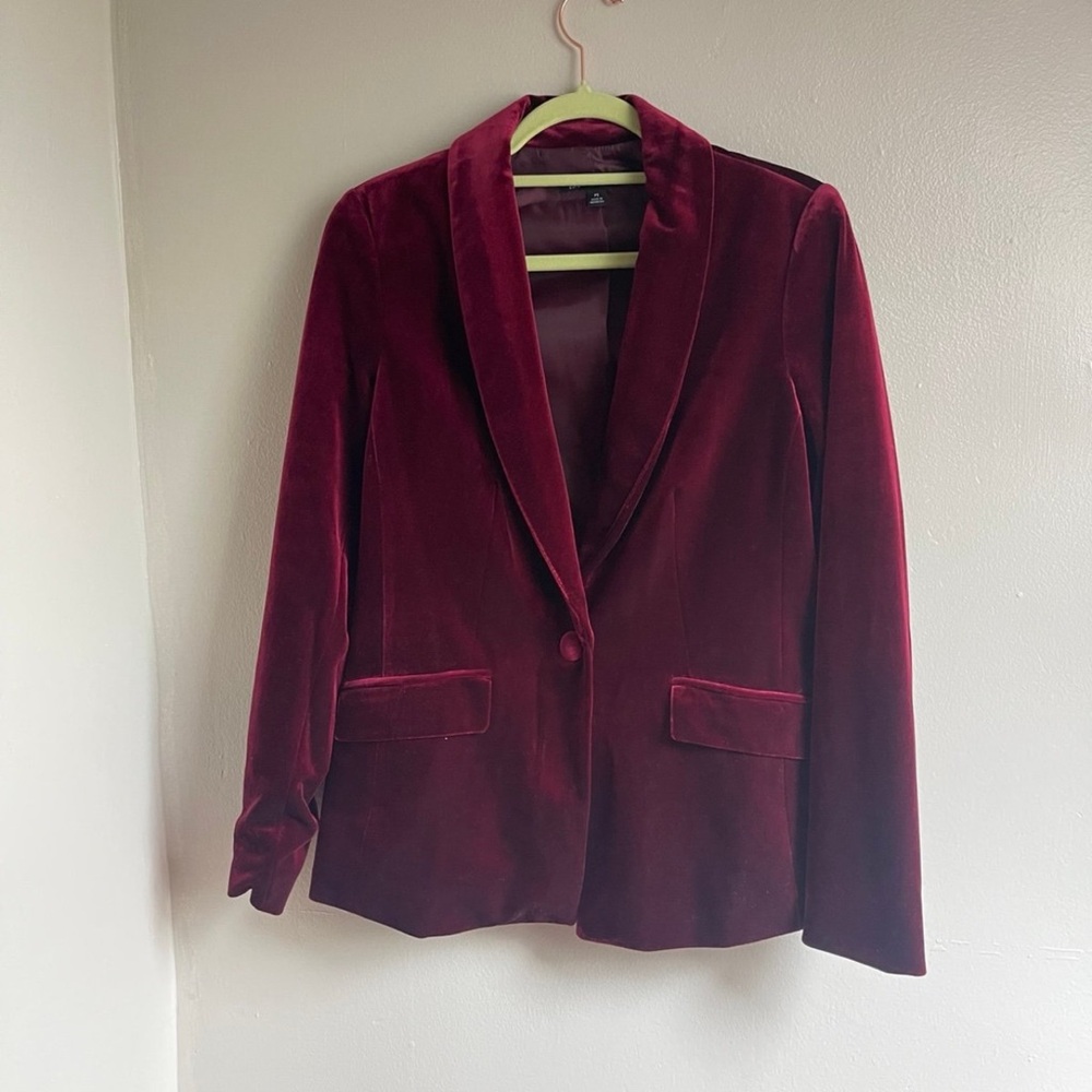 INC International Concepts Red Velvet Blazer Classic Fit
